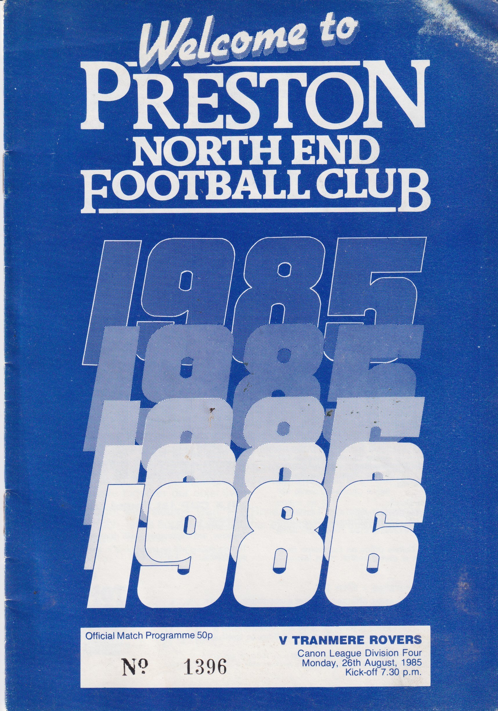 Preston North End v Tranmere Rovers match programme